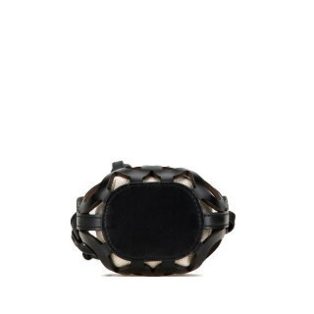 Loewe Anagram Cutout Pocket Crossbody Shoulder Bag Black Leather Canvas - Picture 3 of 8